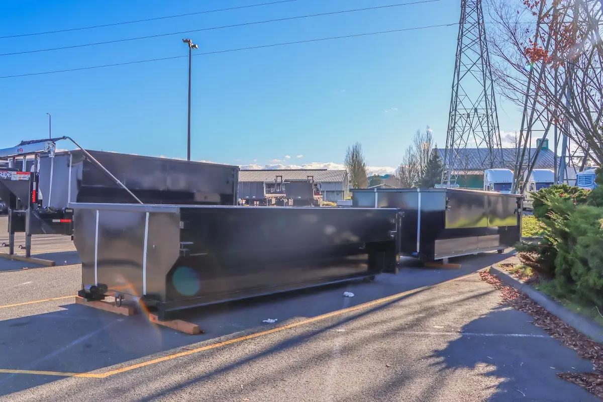 Roll-off dumpster ready for waste disposal at job site for Cleanout Dumpster Rental in Jaffrey